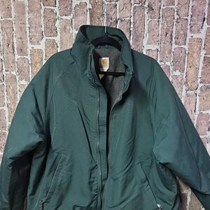 Green Carhartt Coat Jacket Full Zip Vintage Workshield Squall Bomber Teal Green